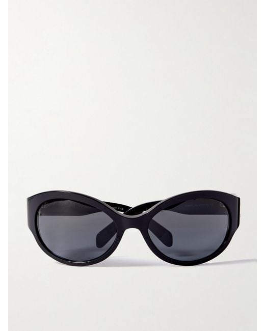 Céline Black Triomphe Oversized Round-Frame Acetate Sunglasses