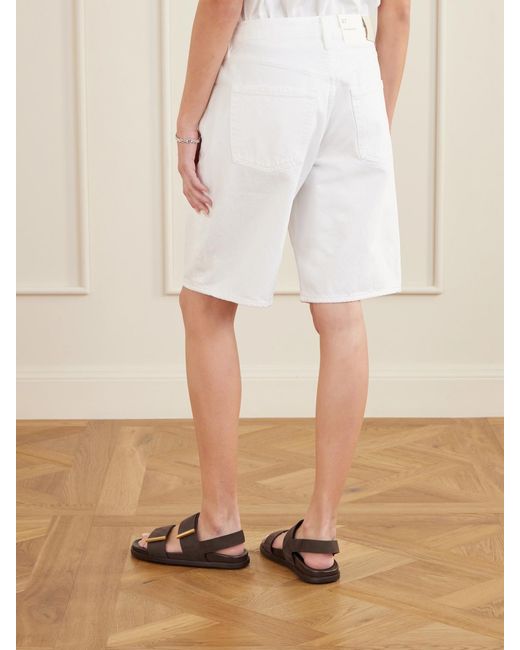 Citizens of Humanity White Court Denim Straight-Leg Shorts