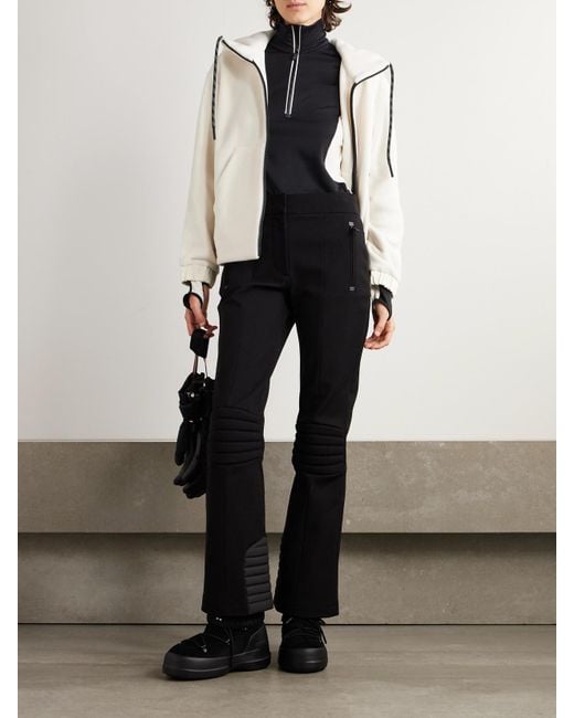 Moncler Natural Hooded Shell-Trimmed Fleece Ski Jacket