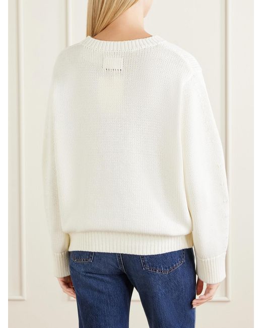 Totême White Oversized Organic Cotton-Blend Sweater