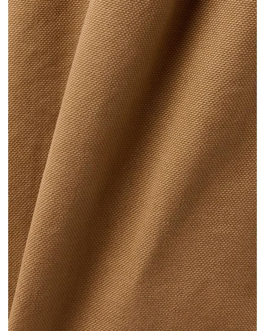 Chloé Natural Pleated Garment-Dyed Cotton-Canvas Straight-Leg Pants