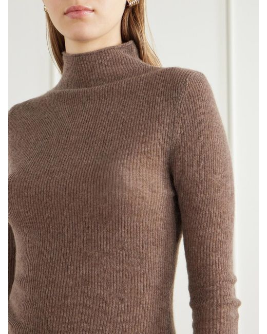 Citizens of Humanity Brown Leelah Ribbed Wool And Cashmere-Blend Turtleneck Sweater