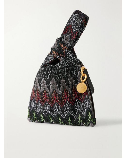 Missoni Black Striped Lurex Shoulder Bag