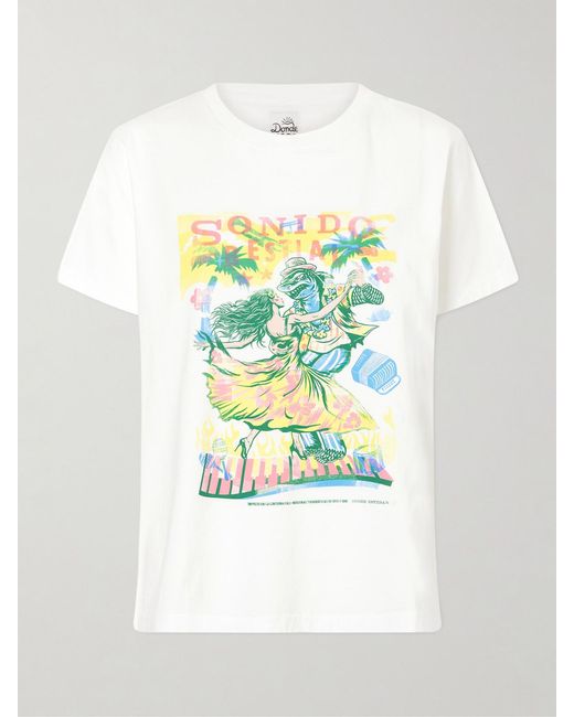 Donde Esteban White Sonido Bestial Printed Cotton-Jersey T-Shirt