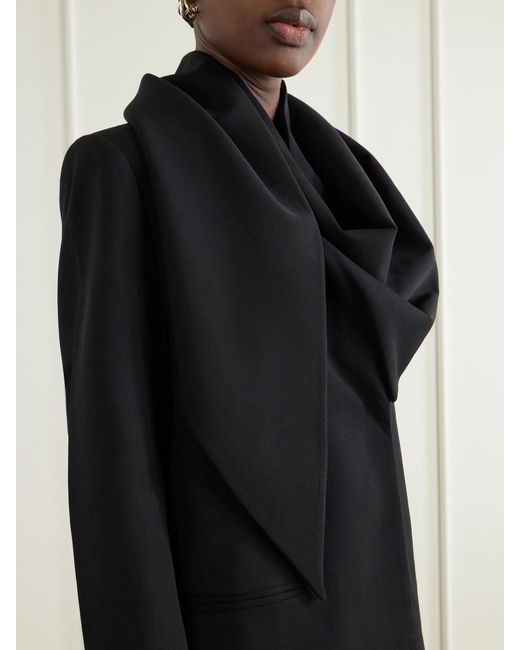 Sea Black Remi Scarf-Detailed Wool-Blend Crepe Blazer