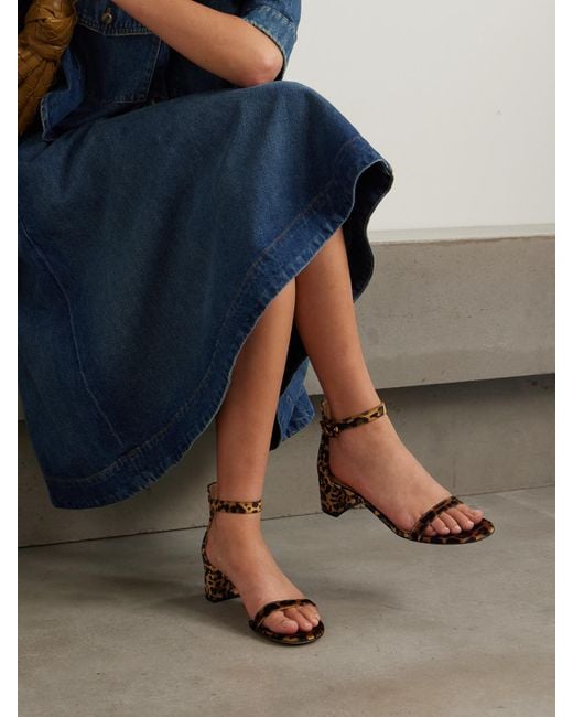 Gianvito Rossi Natural Gaeta 45 Leopard-Print Velvet Sandals