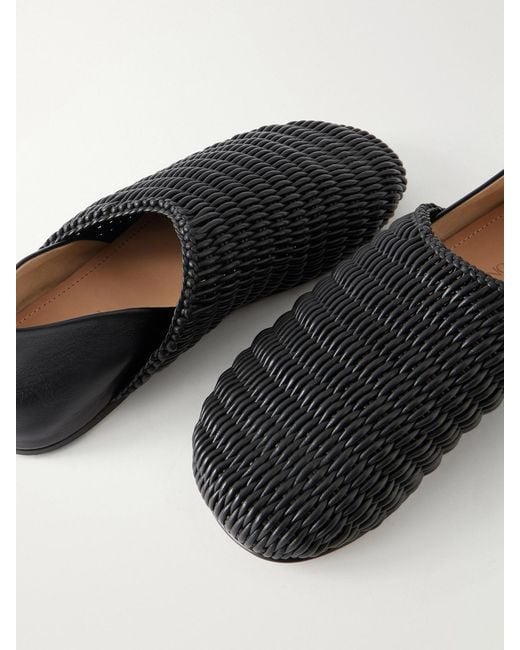 J.W. Anderson Black Woven Leather Mules