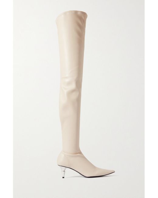 Proenza Schouler Spike Leather Over-the-knee Boots in White | Lyst Canada