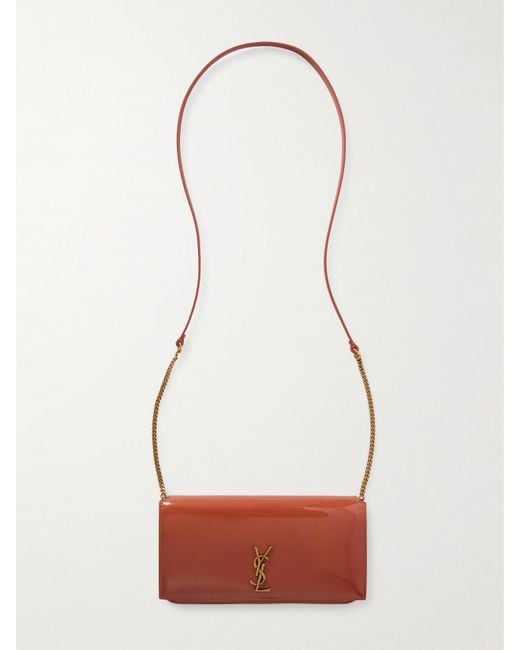 Saint Laurent White Cassandre Strap Smartphone-Hülle Aus Leder