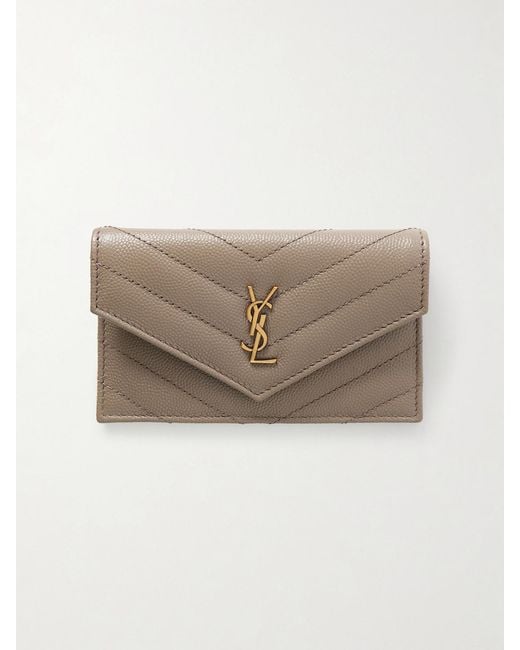 Saint Laurent Natural Cassandre Matelassé Leather Wallet