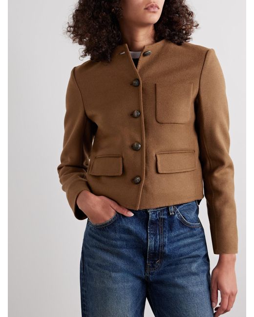 Veste Raccourcie En Laine Mélangée Lyssa Veronica Beard en coloris Brown