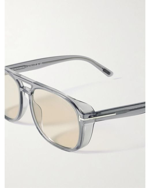 Tom Ford Natural Rosco Aviator-Style Acetate Sunglasses