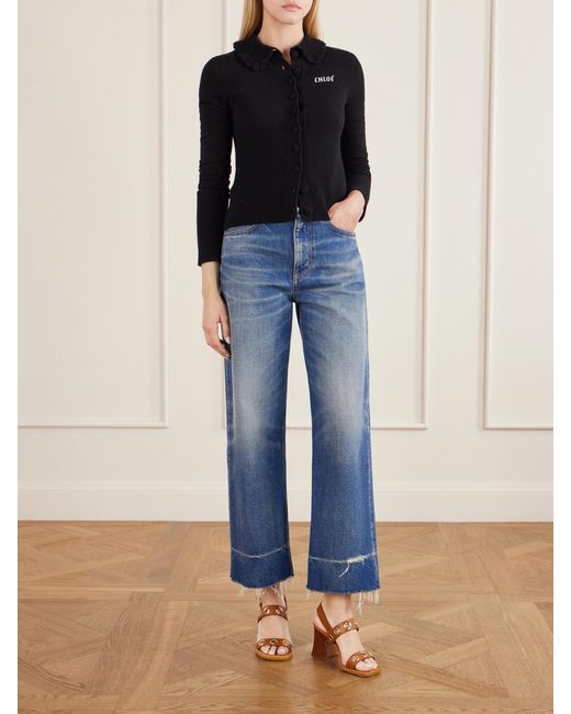 Chloé Brown Embellished Leather Sandals