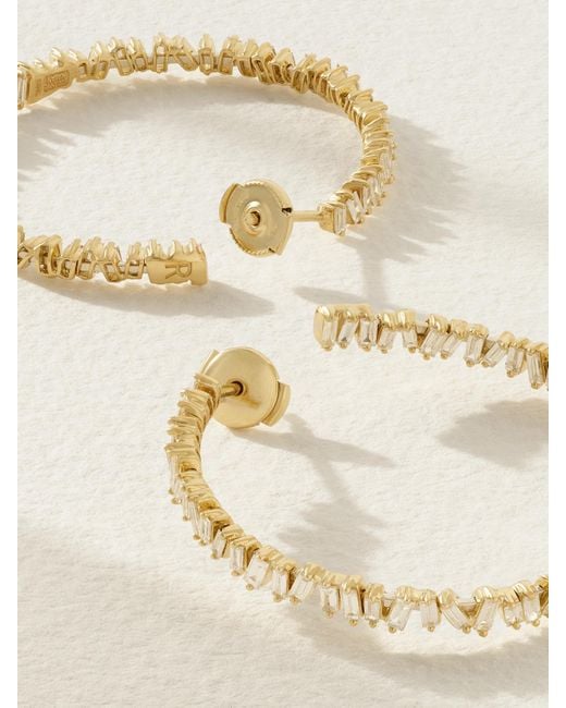 Suzanne Kalan Natural 18-Karat Diamond Hoop Earrings