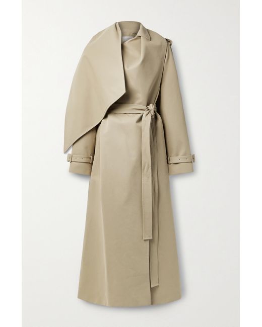 Cadel belted double-breasted shell trench coat