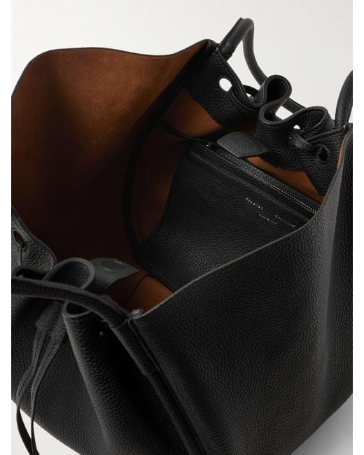 Proenza Schouler Black Große Tote Aus Aus Strukturiertem Leder Mit Raffungen