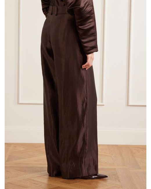 Joseph Brown Jnane Linen And Silk-Blend Wide-Leg Pants