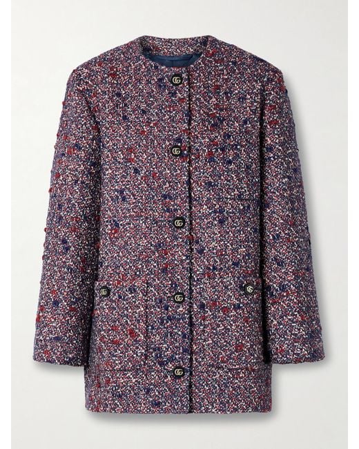 Gucci Purple Wool-Blend Bouclé Jacket