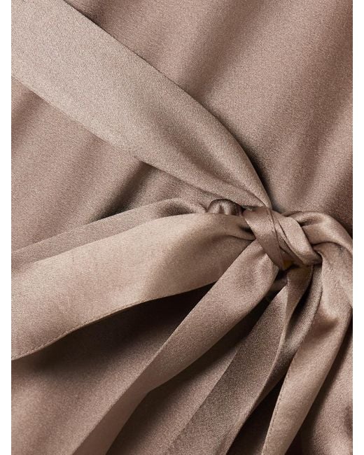 Joseph Natural Garnier Belted Silk-Satin Midi Dress