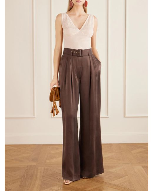 Zimmermann Natural Lace-Trimmed Pointelle-Knit Wool-Blend Top