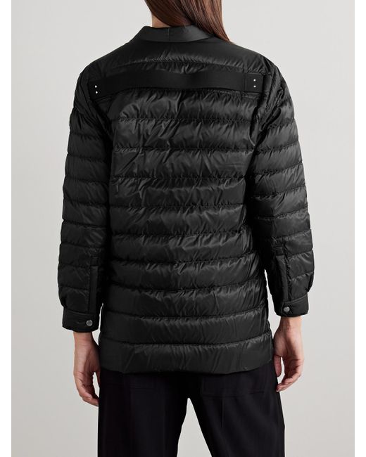 Rick Owens Black Moncler Webbing-Trimmed Quilted Shell Down Jacket
