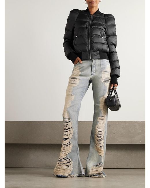 Rick Owens Black Padded Shell Bomber Jacket