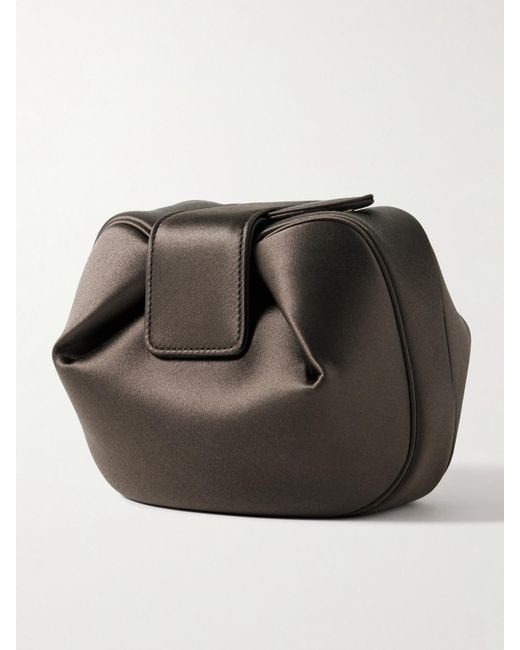 Gabriela Hearst Black Soft Demi Satin Clutch