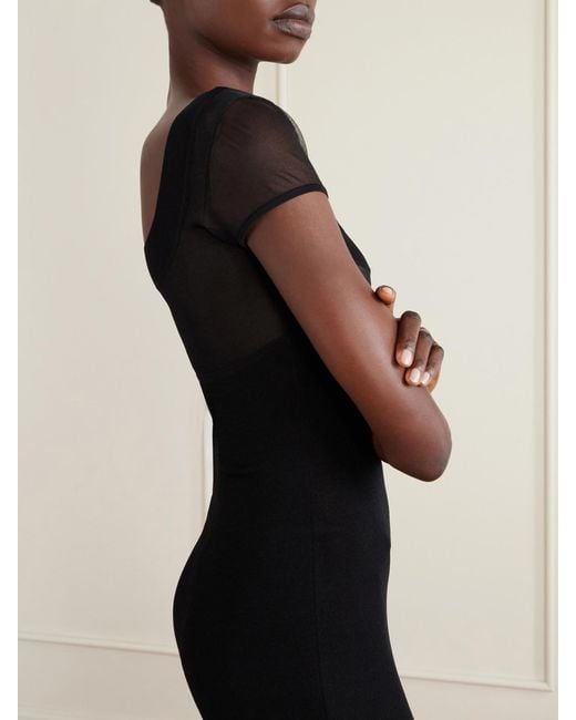 Saint Laurent Blue Knitted Maxi Dress