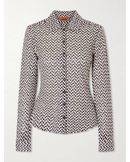 Missoni Gray Embellished Crochet-Knit Cardigan