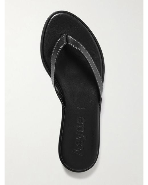 Aeyde White Melody Leather Flip Flops