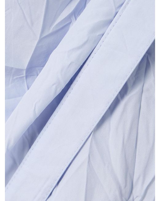 Proenza Schouler Blue Alicia Crinkled Cotton-Blend Gabardine Midi Wrap Dress