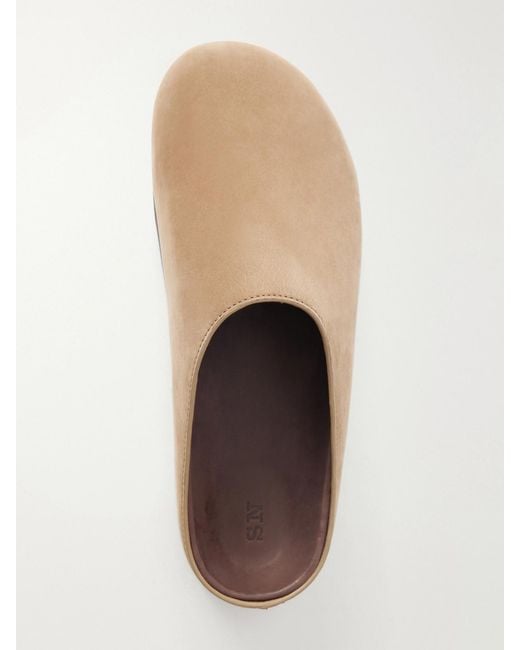 Studio Nicholson White Wearing Suede Slip-Ons