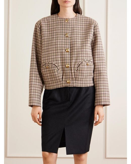 Blazé Milano Natural Altai Checked Wool And Cashmere-Blend Jacket