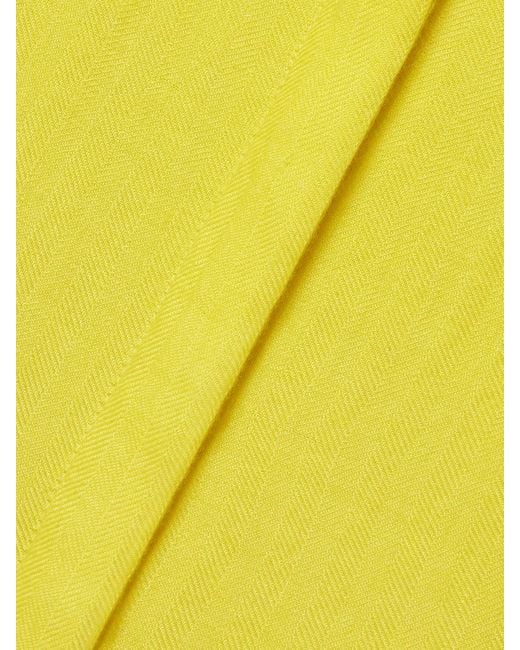Gabriela Hearst Yellow Magritte Herringbone Cashmere And Silk-Blend Maxi Dress