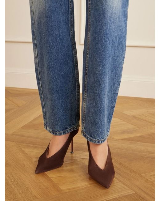 Aquazzura Brown Voltaire 85 Suede Pumps