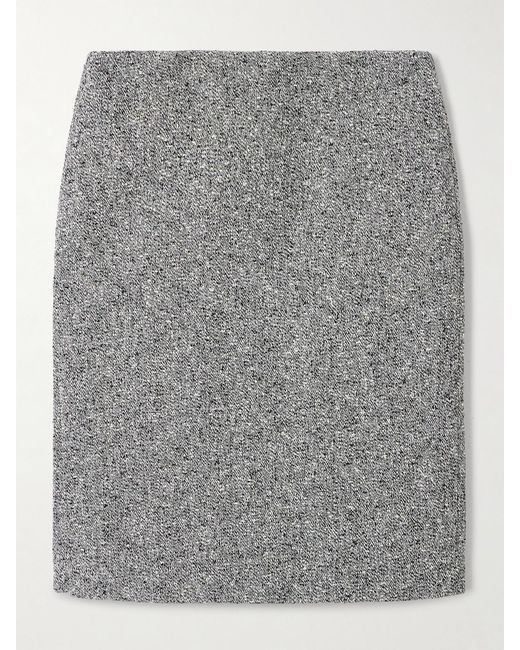 Gucci Gray Cotton-Blend Tweed Skirt