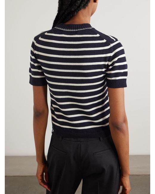 &Daughter Blue Shona Striped Organic Cotton Top