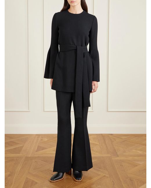 Gabriela Hearst Black Shandon Belted Wool Tunic