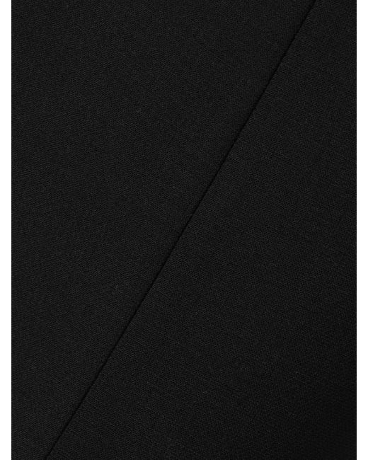 Carolina Herrera Black Cropped Wool-Blend Crepe Skinny Pants
