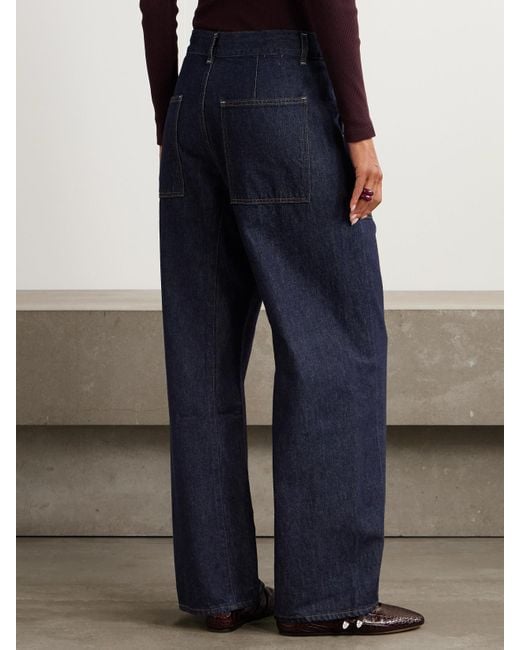 Citizens of Humanity Blue Ines Utility Crop Organic High-Rise Wide-Leg Jeans