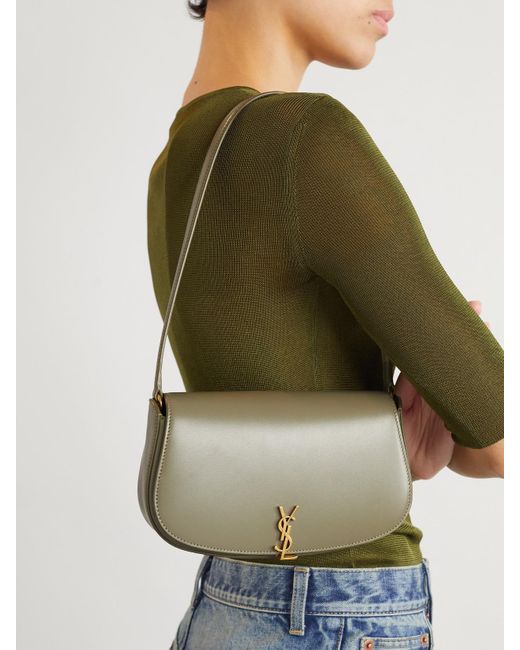 Saint Laurent White Voltaire Mini Schultertasche Aus Leder