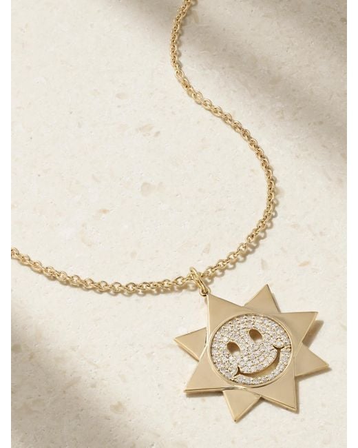 Sydney Evan Metallic 14-Karat Diamond Necklace