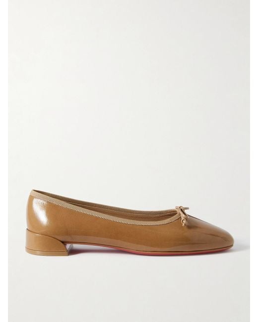 Christian Louboutin Natural Sweetie Jane Patent-Leather Flats