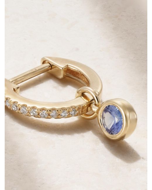 Boucle D'Oreille Unique En Or 10 Carats (416/1000) Saphir Et Diamants Orchid STONE AND STRAND en coloris Natural