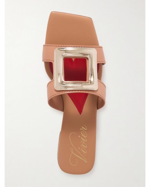 Roger Vivier Brown Benson Embellished Leather Sandals