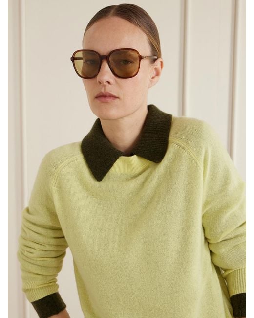Miu Miu Brown Round-Frame Acetate Sunglasses