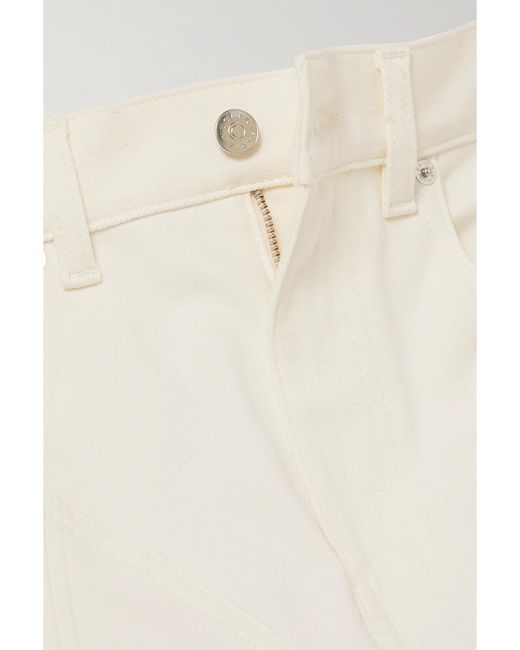 Mugler White Stretch Jersey-Trimmed High-Rise Skinny Jeans