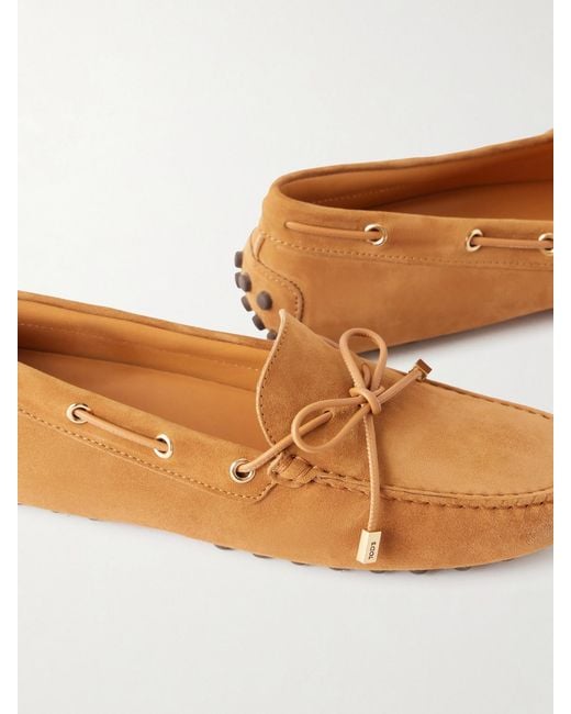 Tod's Brown Gommino Suede Loafers