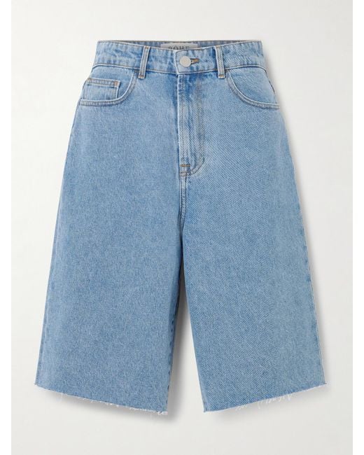 Rohe Blue Jeansshorts Mit Fransen