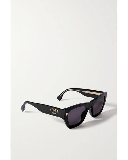 Fendi Black Roma D-Frame Acetate Sunglasses